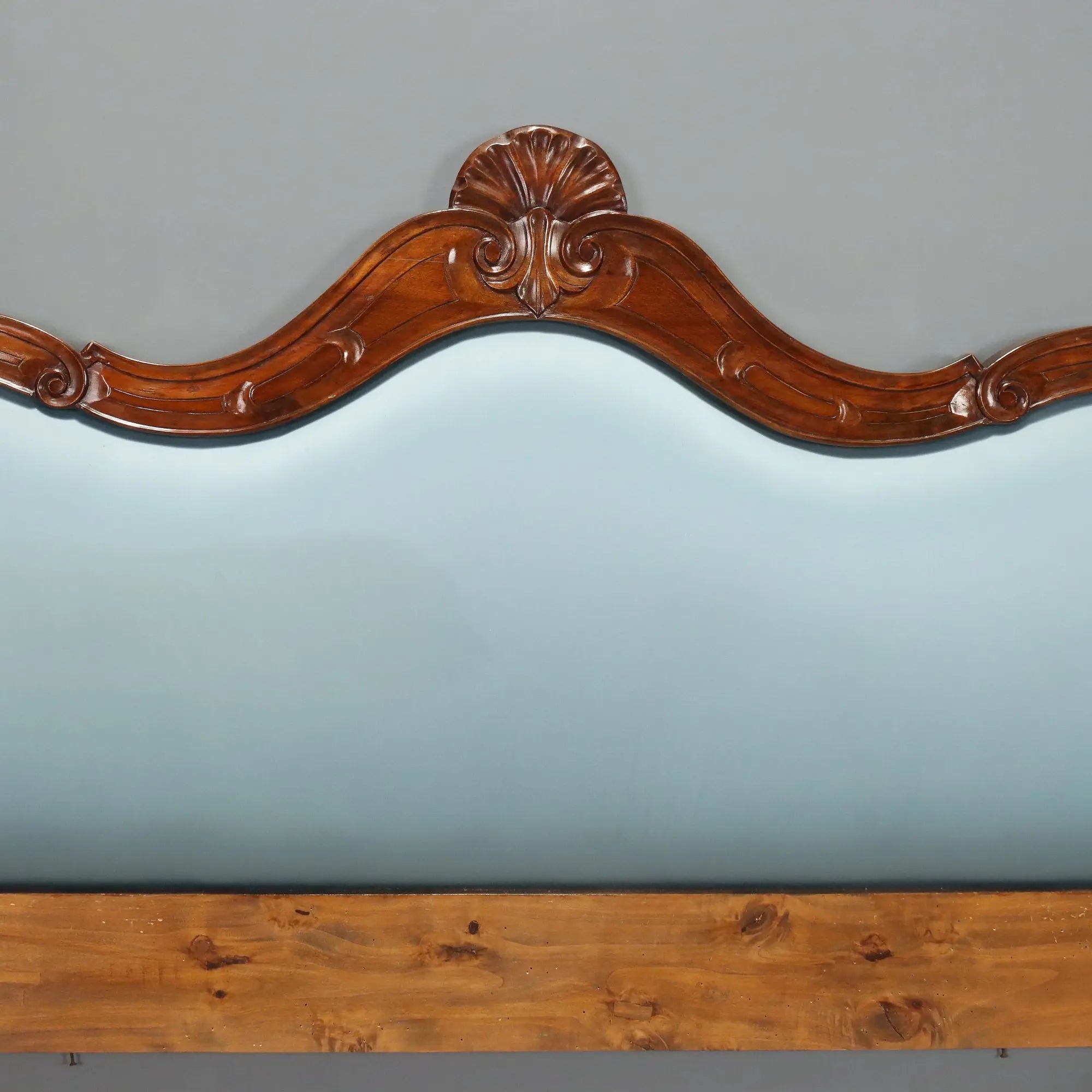 Antique Bed Louis Philippe Walnut Carvings Italy XIX Century