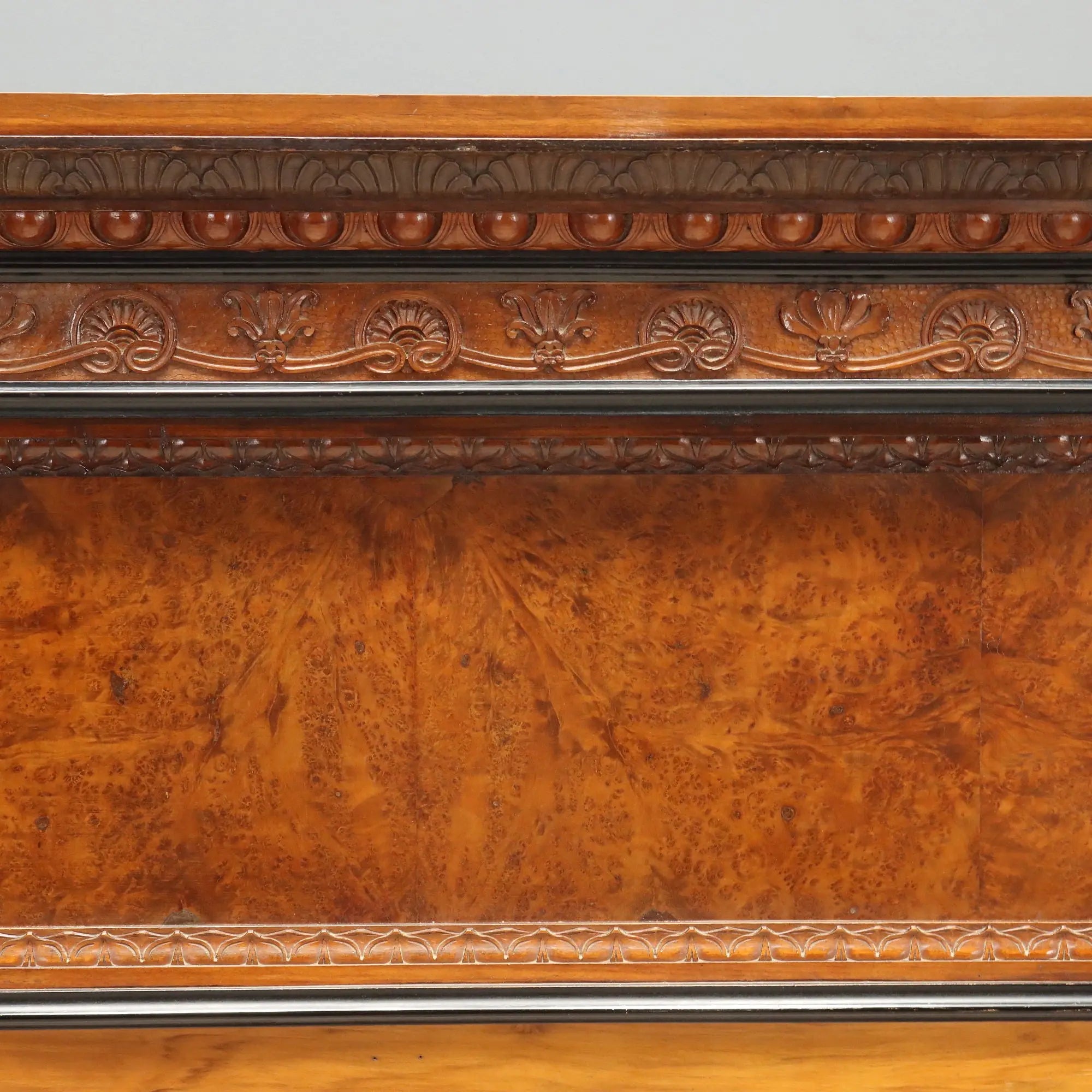 Antique Double Bed Walnut Burl Italy XX Century