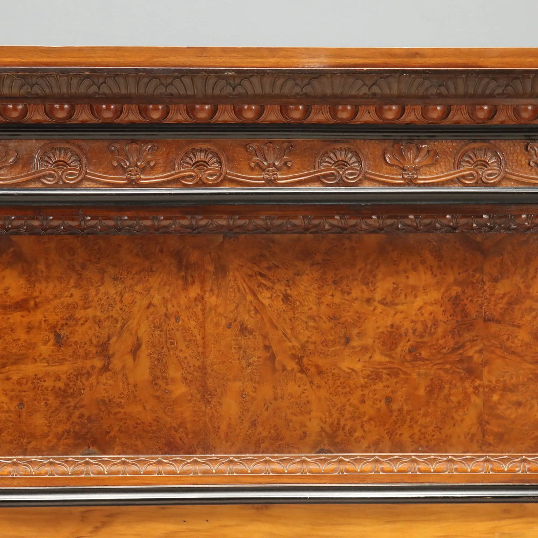 Antique Double Bed Walnut Burl Italy XX Century