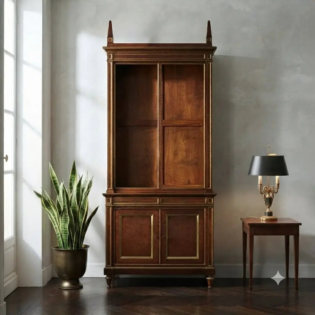 French Empire Style Mahogany Bookcase