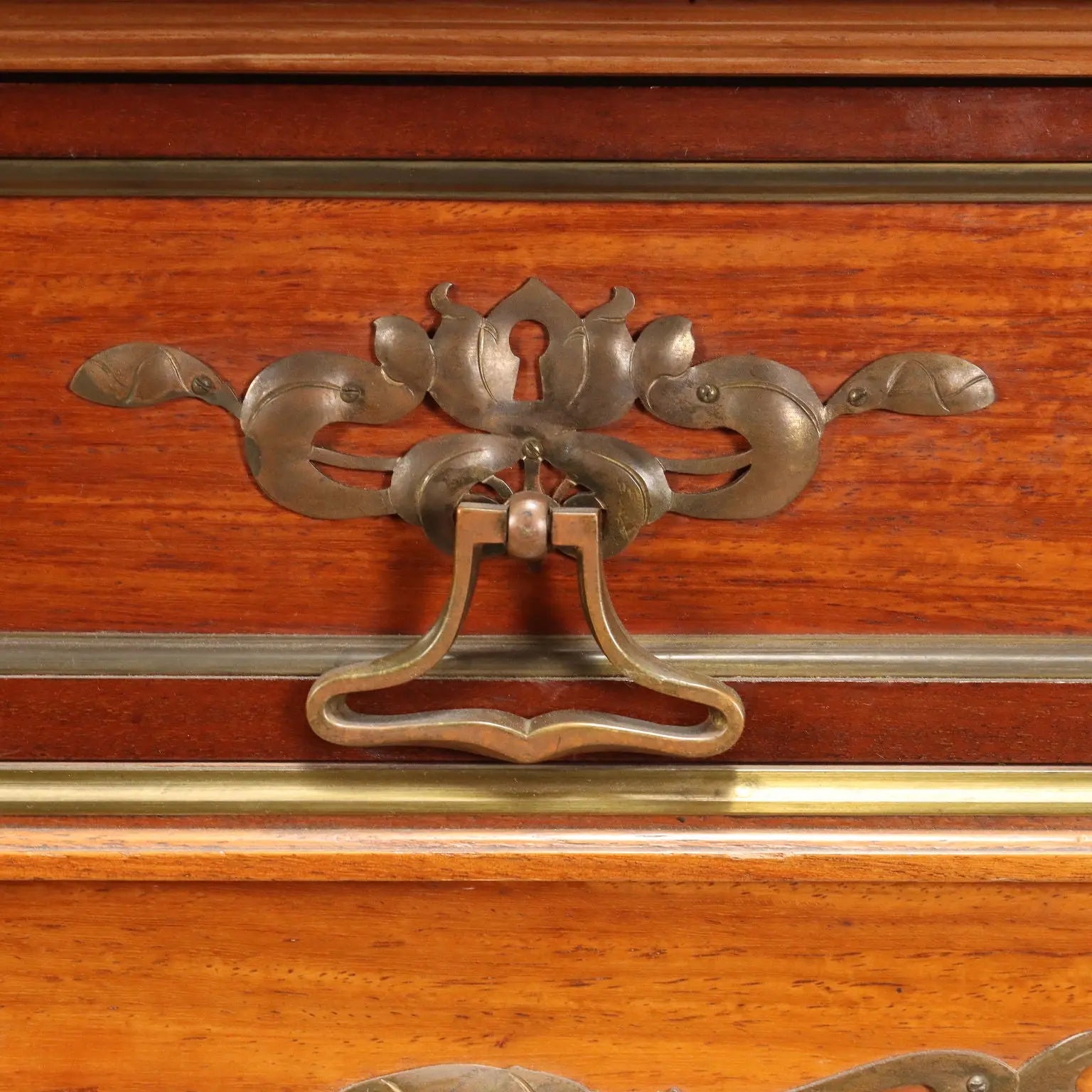 Antique Showcase Art Nouveau Mahogany Italy XIX Century - Cupboard with Showcase | Antiques | Bookcases & Showcases