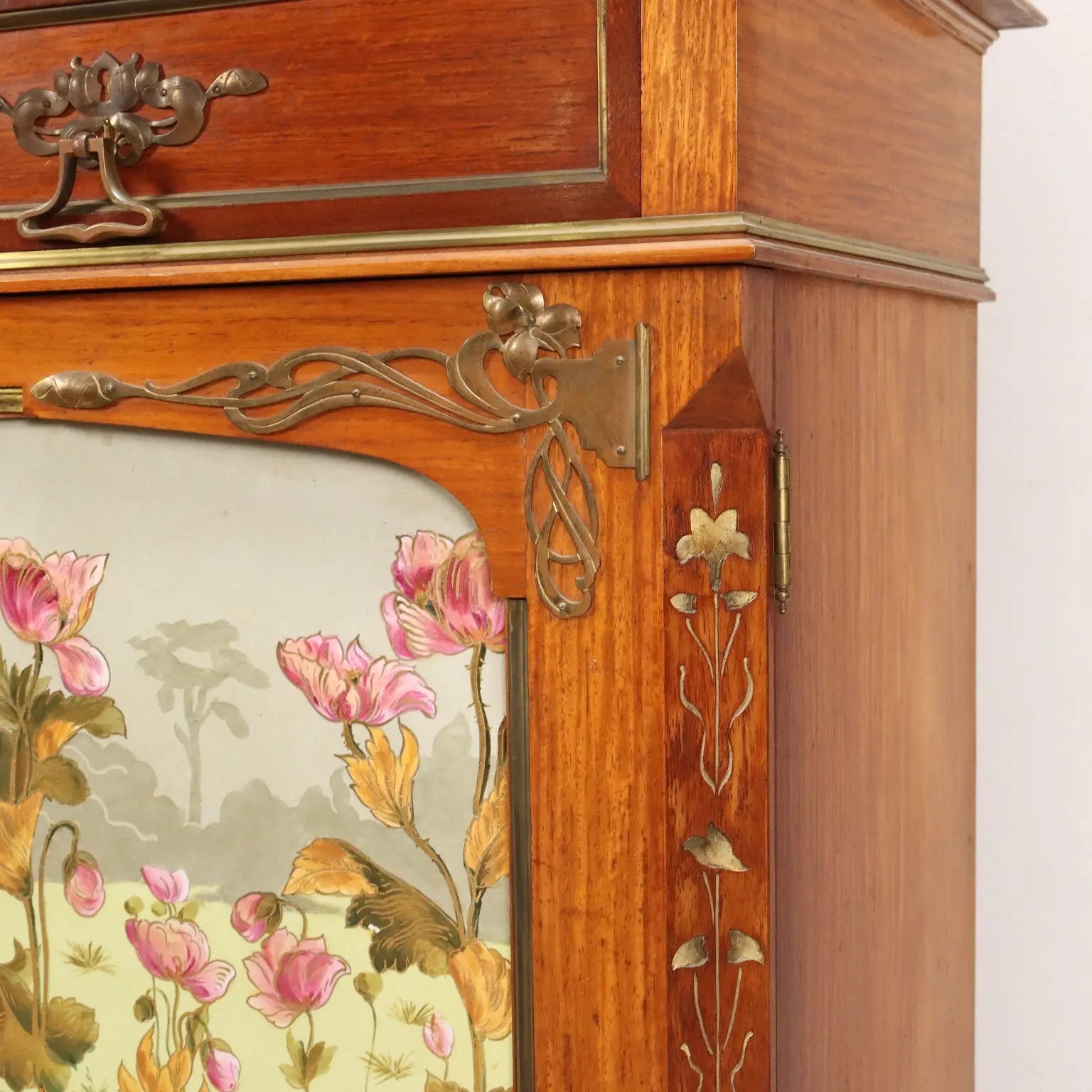 Antique Showcase Art Nouveau Mahogany Italy XIX Century - Cupboard with Showcase | Antiques | Bookcases & Showcases