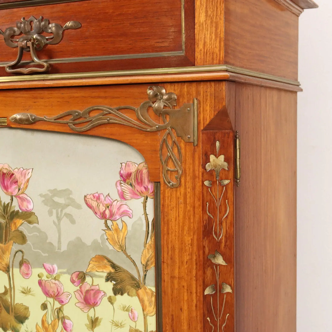 Antique Showcase Art Nouveau Mahogany Italy XIX Century - Cupboard with Showcase | Antiques | Bookcases & Showcases