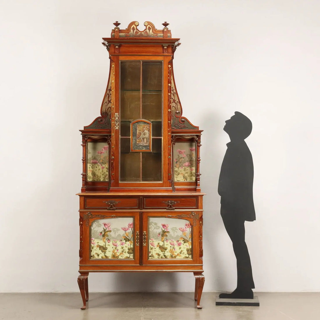Antique Showcase Art Nouveau Mahogany Italy XIX Century - Cupboard with Showcase | Antiques | Bookcases & Showcases