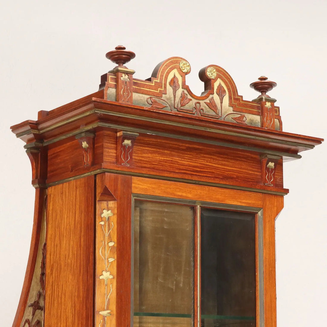Antique Showcase Art Nouveau Mahogany Italy XIX Century - Cupboard with Showcase | Antiques | Bookcases & Showcases