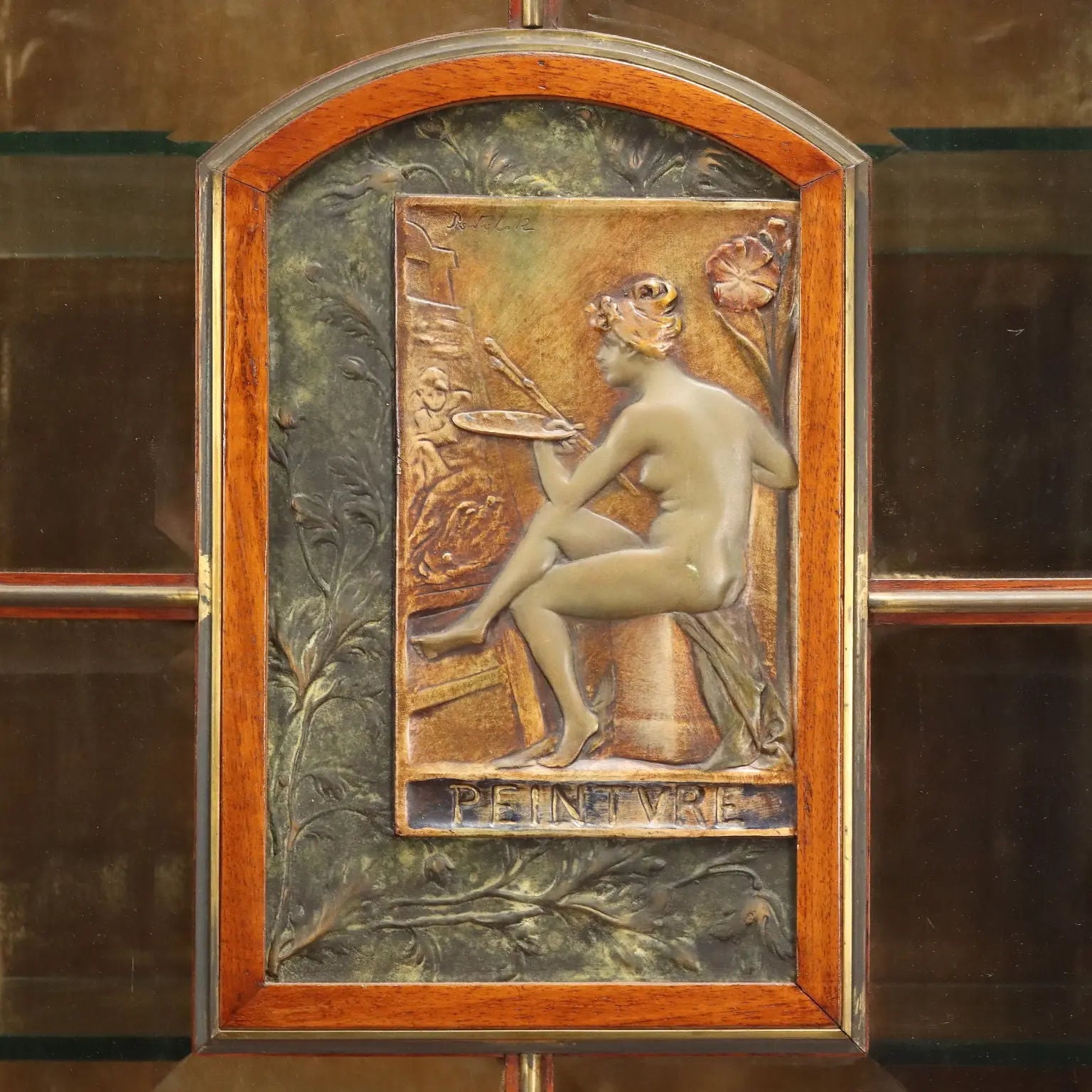 Antique Showcase Art Nouveau Mahogany Italy XIX Century - Cupboard with Showcase | Antiques | Bookcases & Showcases