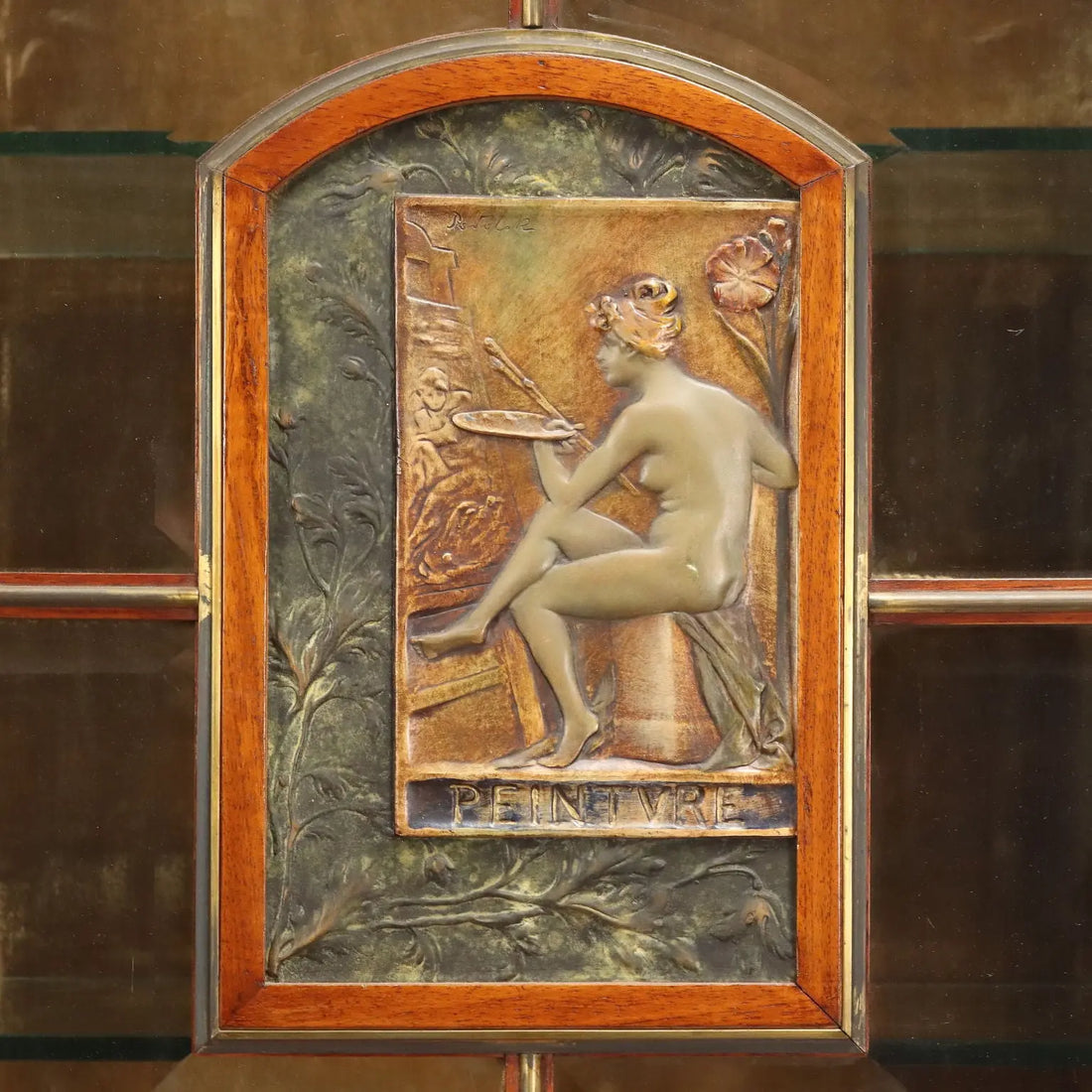 Antique Showcase Art Nouveau Mahogany Italy XIX Century - Cupboard with Showcase | Antiques | Bookcases & Showcases