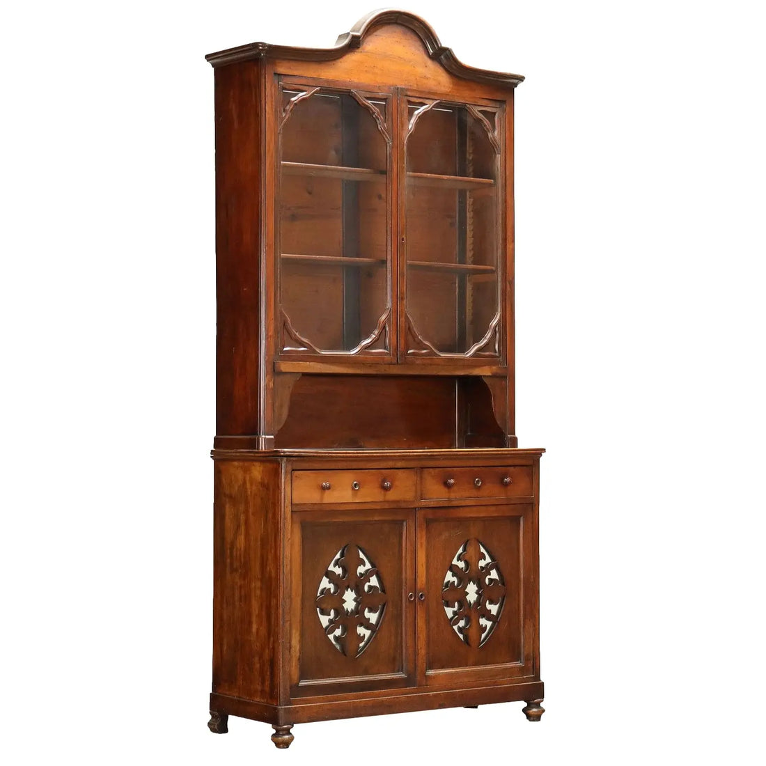 Antique Double Top Showcase with Drawers Walnut Italy XX Century - Piedmont, Late XIX Century | Antiques | Bookcases & Showcases
