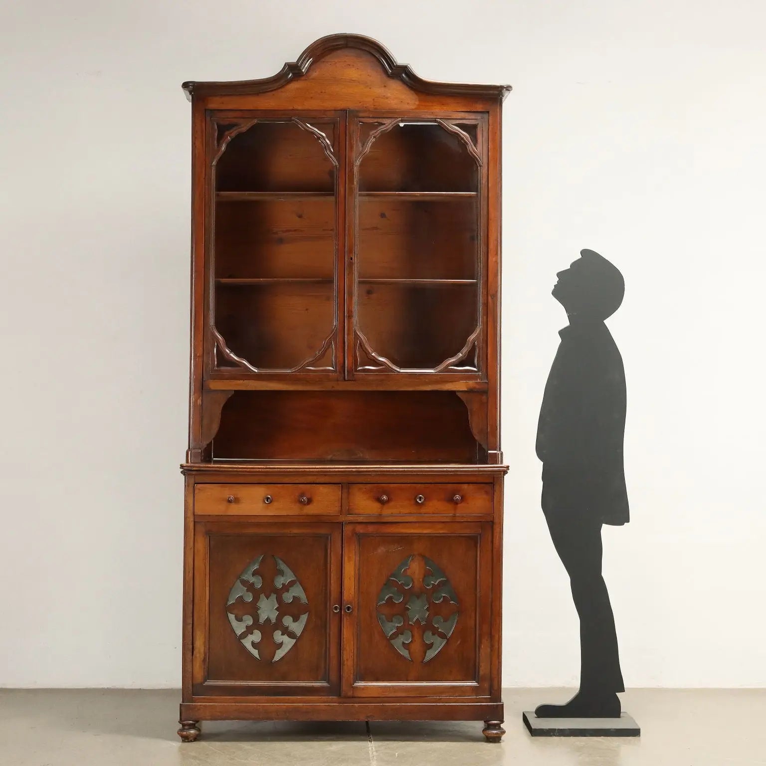 Antique Double Top Showcase with Drawers Walnut Italy XX Century - Piedmont, Late XIX Century | Antiques | Bookcases & Showcases