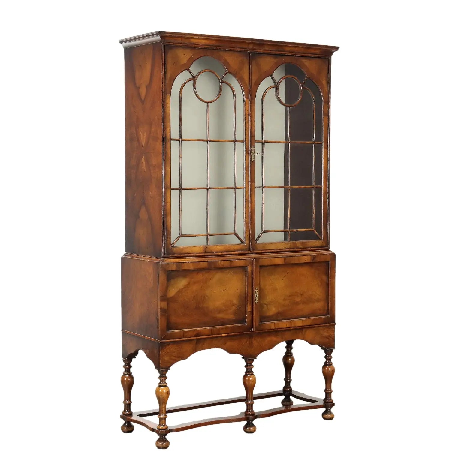 Chippendale Walnut Display Cabinet - Mid 20th Century