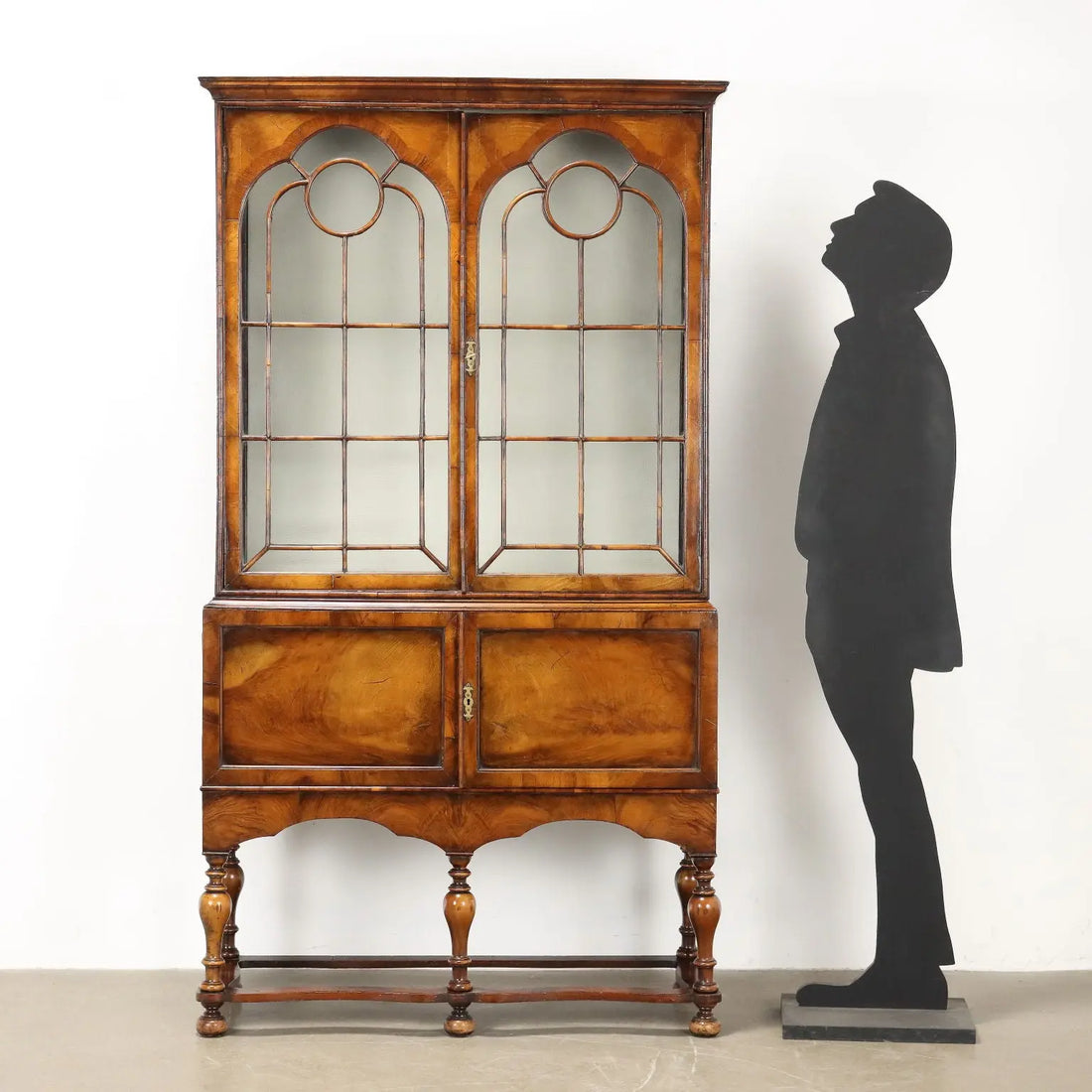 Chippendale Walnut Display Cabinet - Mid 20th Century
