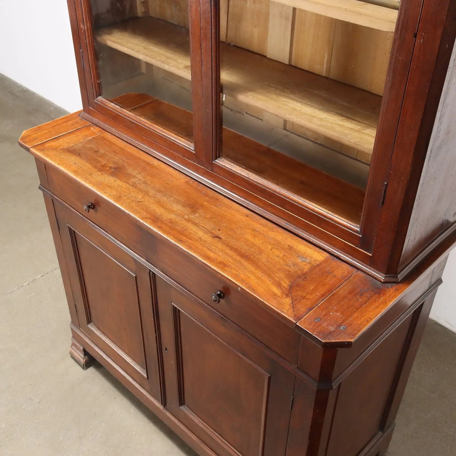 Antique Bookcase Louis Philippe Walnut Italy XIX Century - Bookcase, Mid XIX Century | Antiques | Bookcases & Showcases