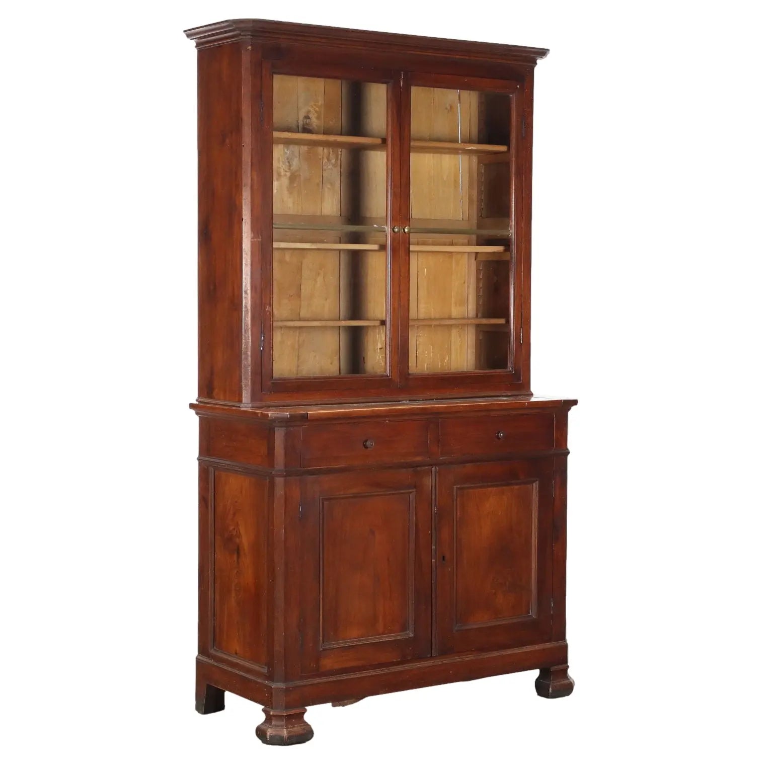 Antique Bookcase Louis Philippe Walnut Italy XIX Century - Bookcase, Mid XIX Century | Antiques | Bookcases & Showcases