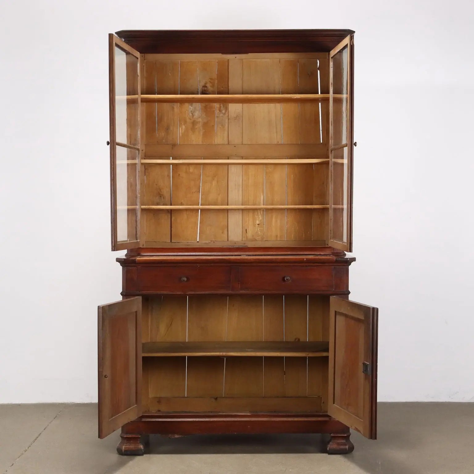 Antique Bookcase Louis Philippe Walnut Italy XIX Century - Bookcase, Mid XIX Century | Antiques | Bookcases & Showcases