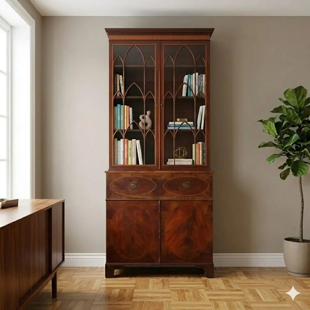 Antique Bookcase Neo-Gothic Style Mahogany XIX Century - England, Early XIX Century | Antiques | Bookcases & Showcases