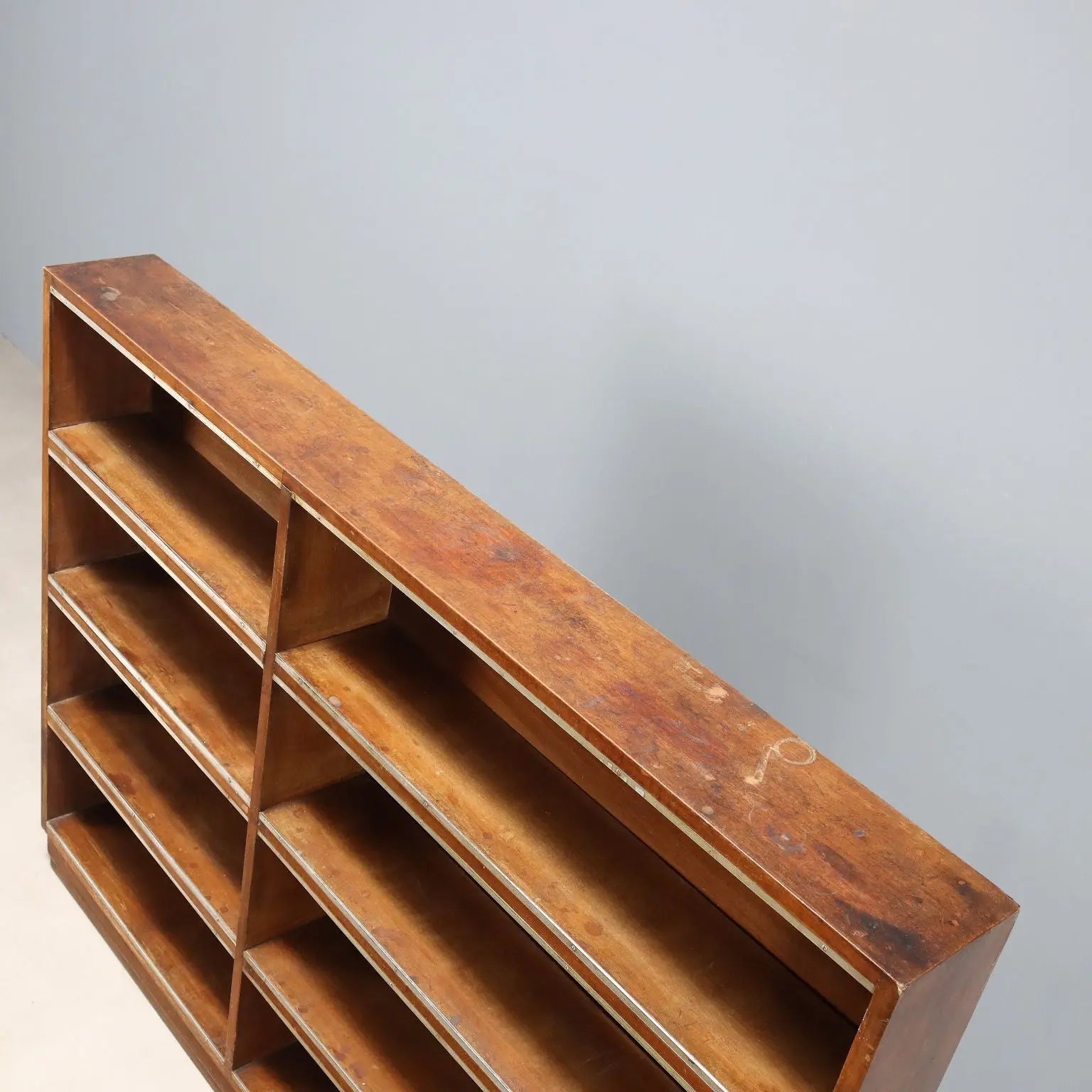 Antique Bookcase Walnut Metal Profiles Italy XX Century - Italy, XX Century | Antiques | Bookcases & Showcases