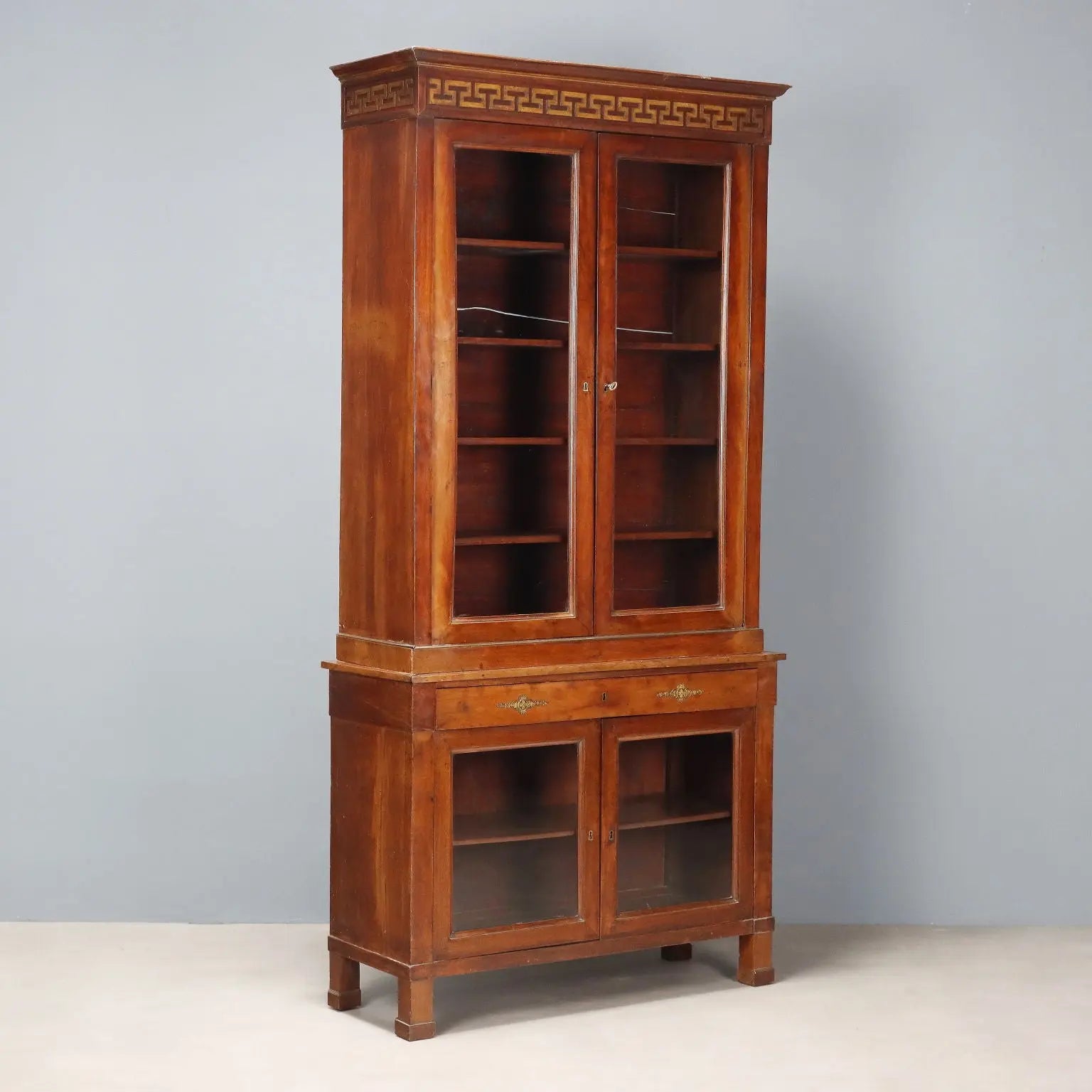Antique Empire Display Cabinet Walnut Bronze Italy XIX Century - Italy, Early XIX Century | Antiques | Bookcases & Showcases