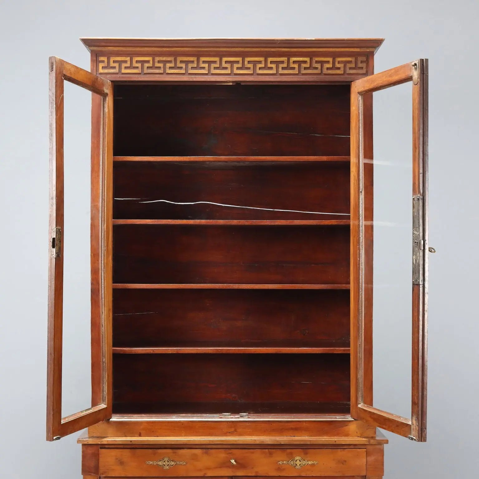 Antique Empire Display Cabinet Walnut Bronze Italy XIX Century - Italy, Early XIX Century | Antiques | Bookcases & Showcases