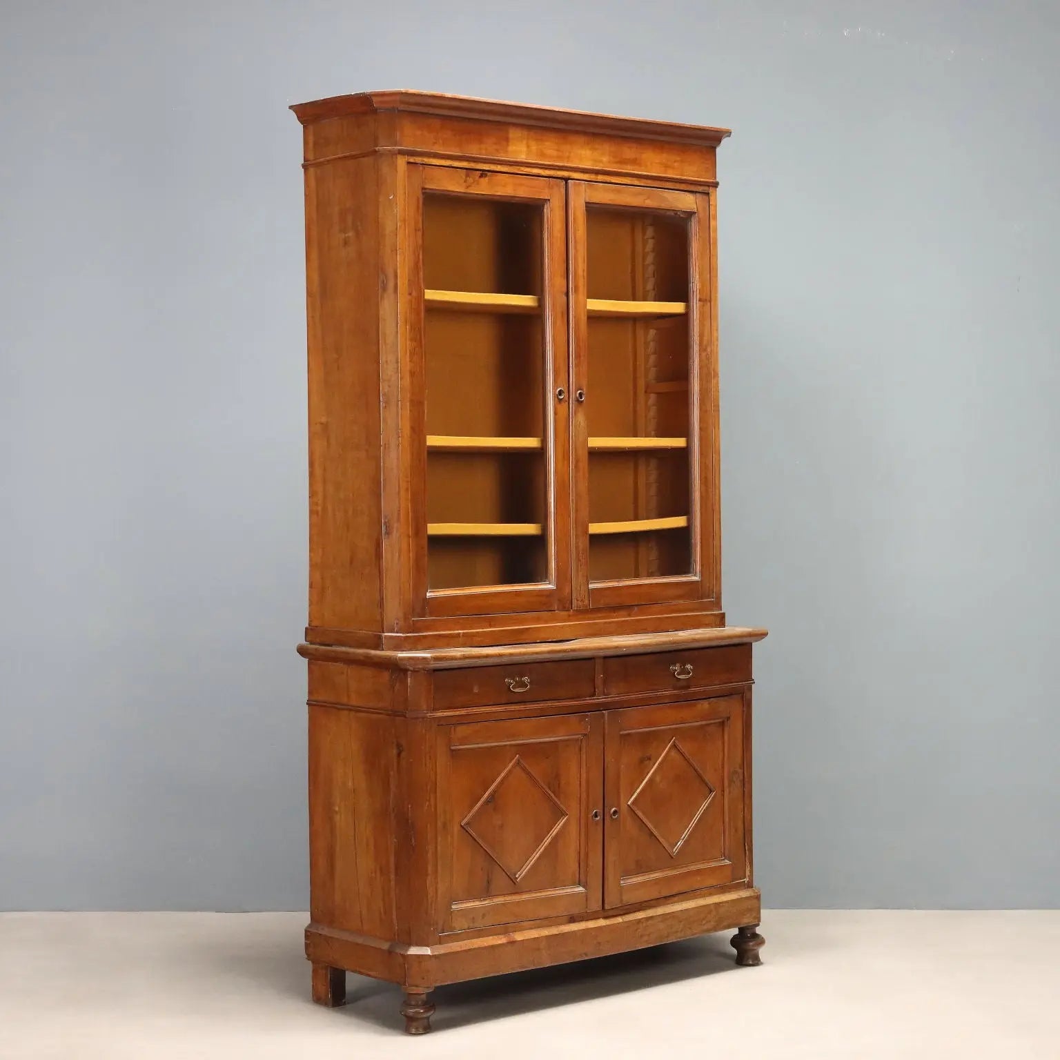 Antique Cupboard Walnut Poplar Drawers Doors Italy XIX Century - Italy, XIX Century | Antiques | Bookcases & Showcases