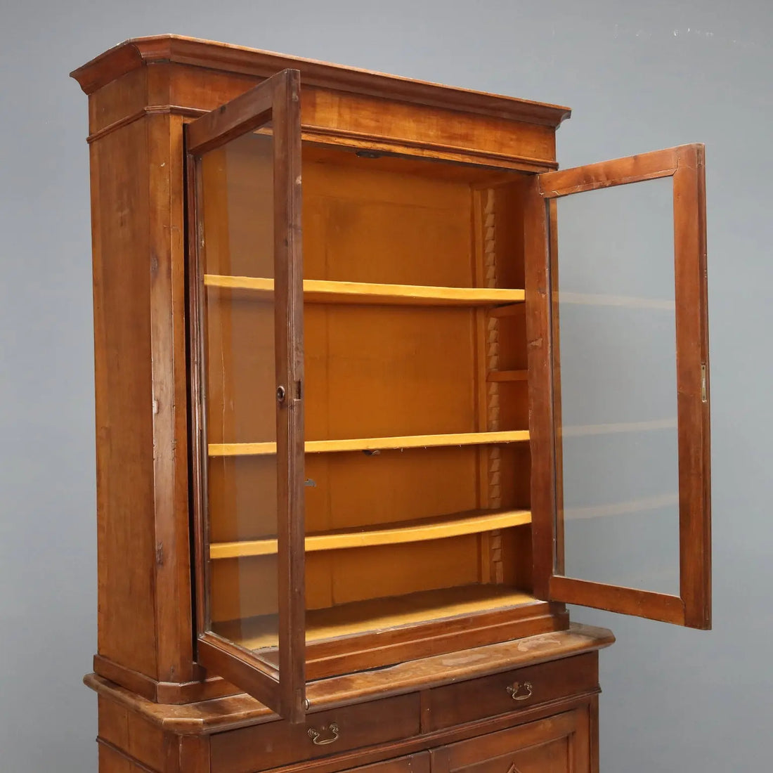 Antique Cupboard Walnut Poplar Drawers Doors Italy XIX Century - Italy, XIX Century | Antiques | Bookcases & Showcases