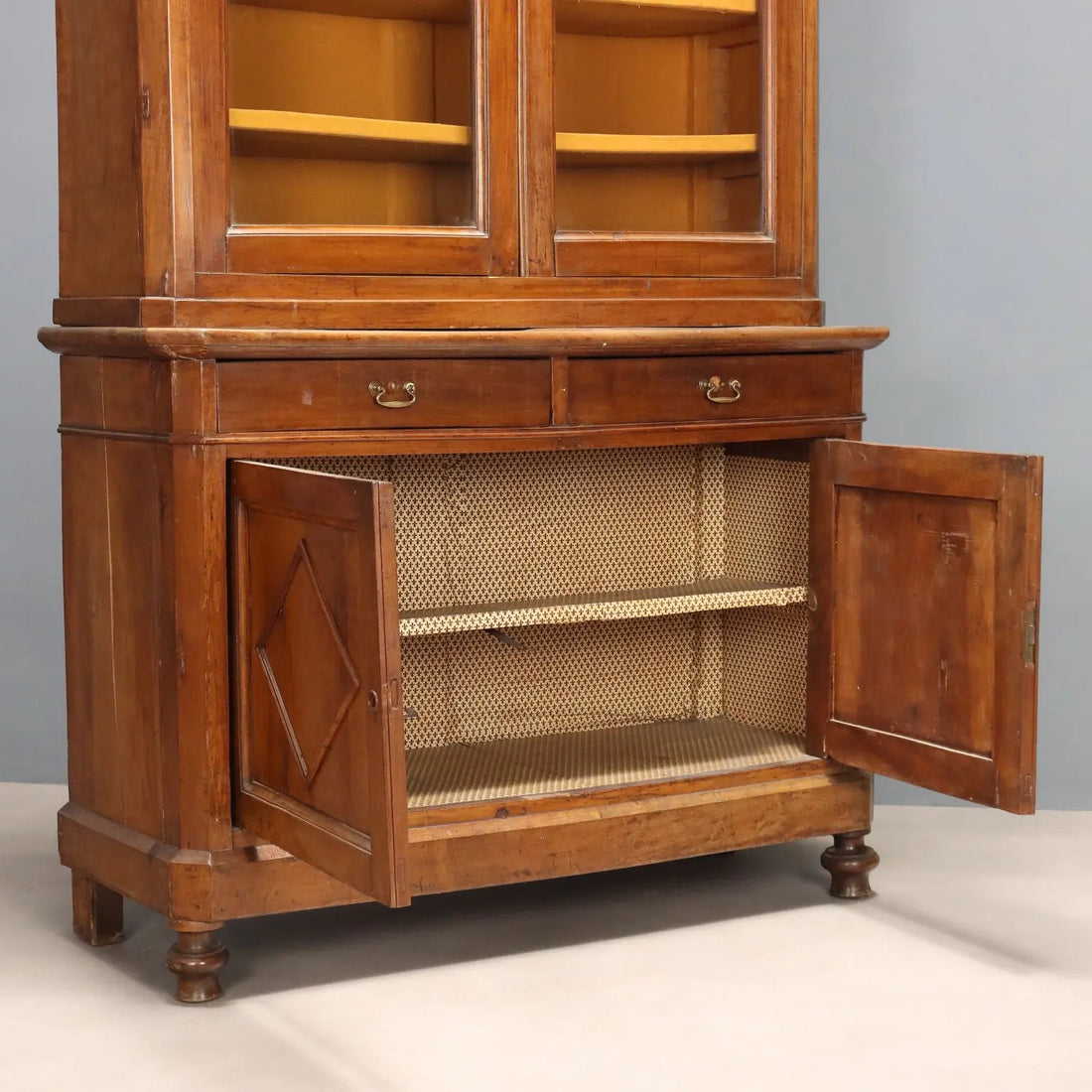 Antique Cupboard Walnut Poplar Drawers Doors Italy XIX Century - Italy, XIX Century | Antiques | Bookcases & Showcases