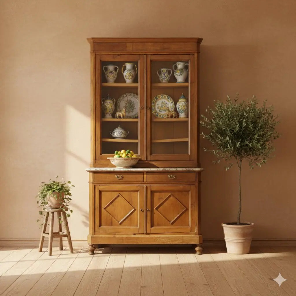Antique Cupboard Walnut Poplar Drawers Doors Italy XIX Century - Italy, XIX Century | Antiques | Bookcases & Showcases