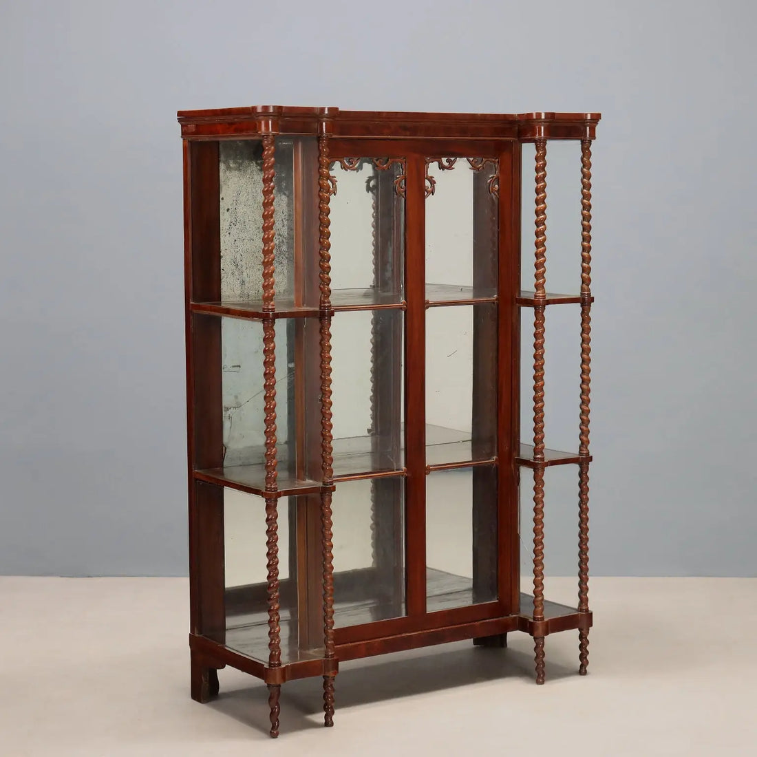 Louis Philippe Mahogany Display Cabinet - Italy 19th Century