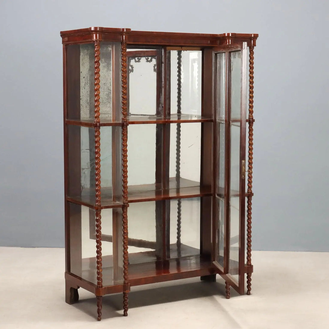 Louis Philippe Mahogany Display Cabinet - Italy 19th Century