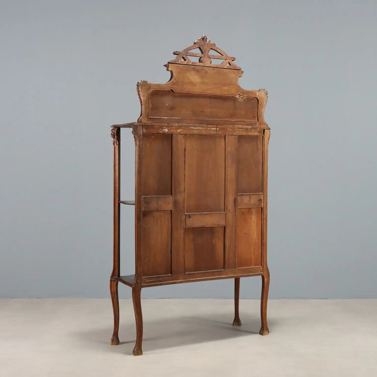 Antique Etagere Walnut Glass Italy XIX Century