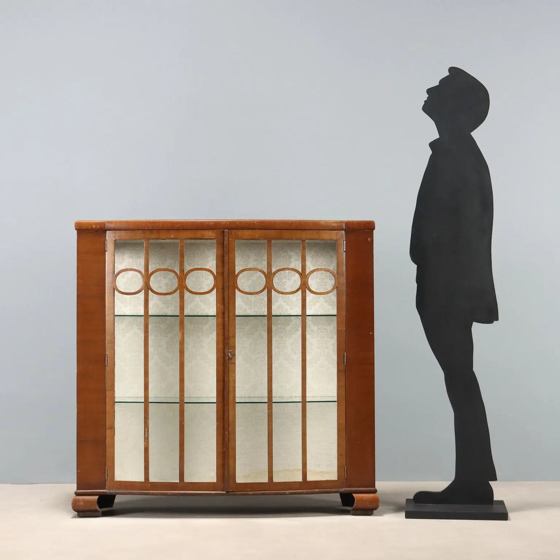 Antique Showcase Art Déco Mahogany Veneer Italy XX Century