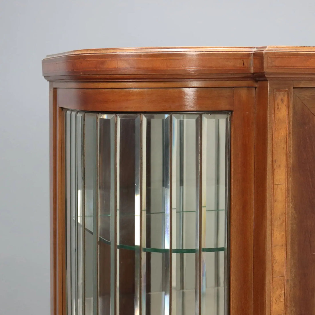 Antique Display Cabinet Mahogany Veneer Italy XX Century