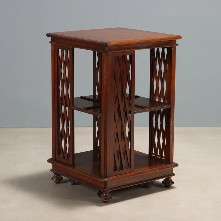 Antique Bookcase Mahogany Double Compartments Italy XX Century