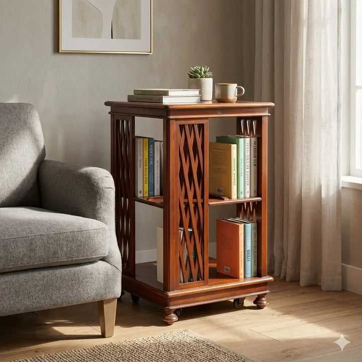 Antique Bookcase Mahogany Double Compartments Italy XX Century