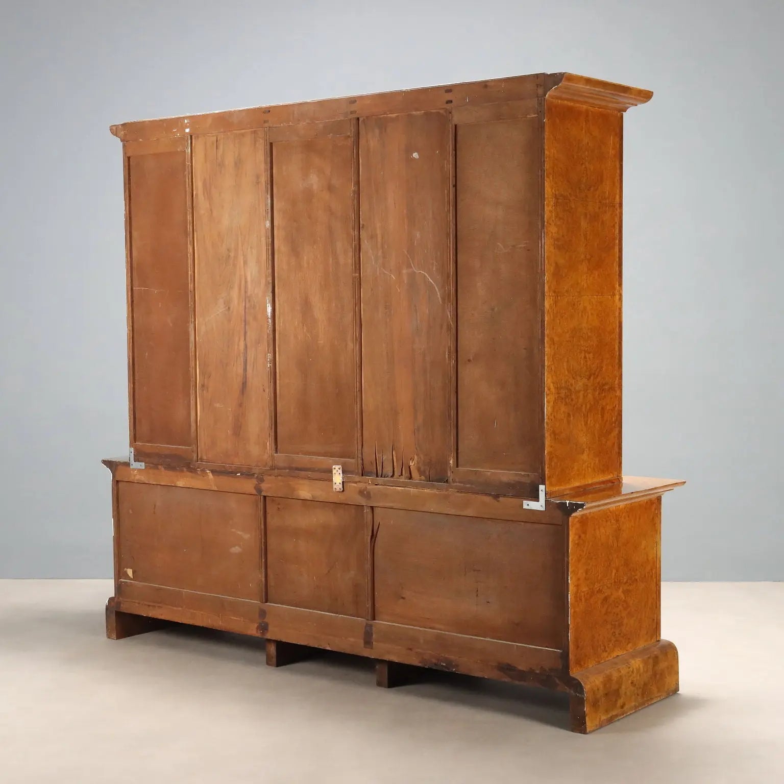 Antique Art Deco Cabinet Maple Burl Veneer XX Century