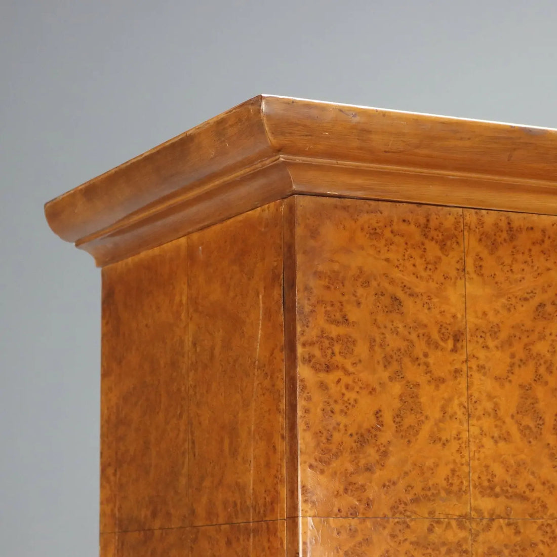 Antique Art Deco Cabinet Maple Burl Veneer XX Century