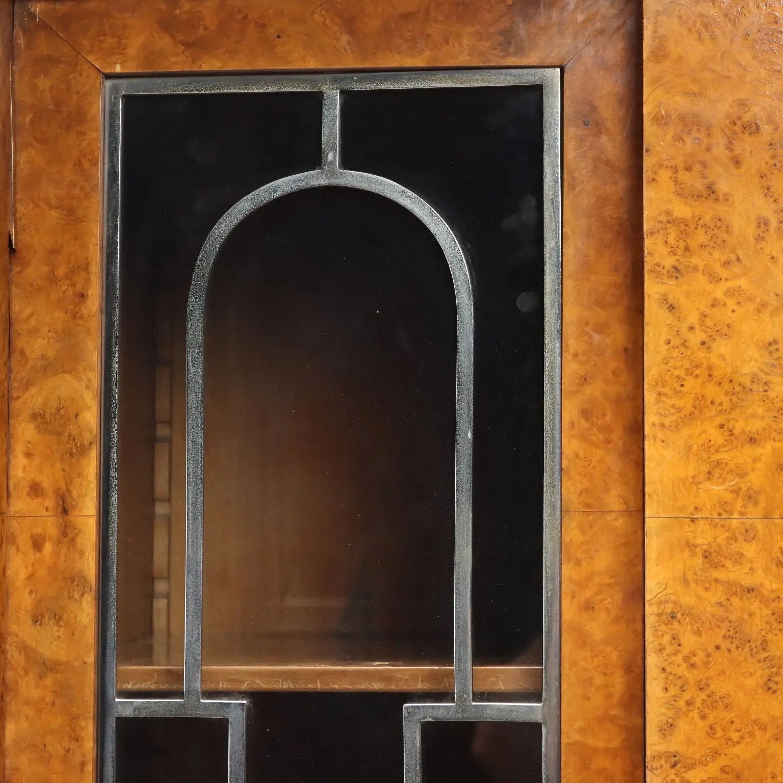 Antique Art Deco Cabinet Maple Burl Veneer XX Century