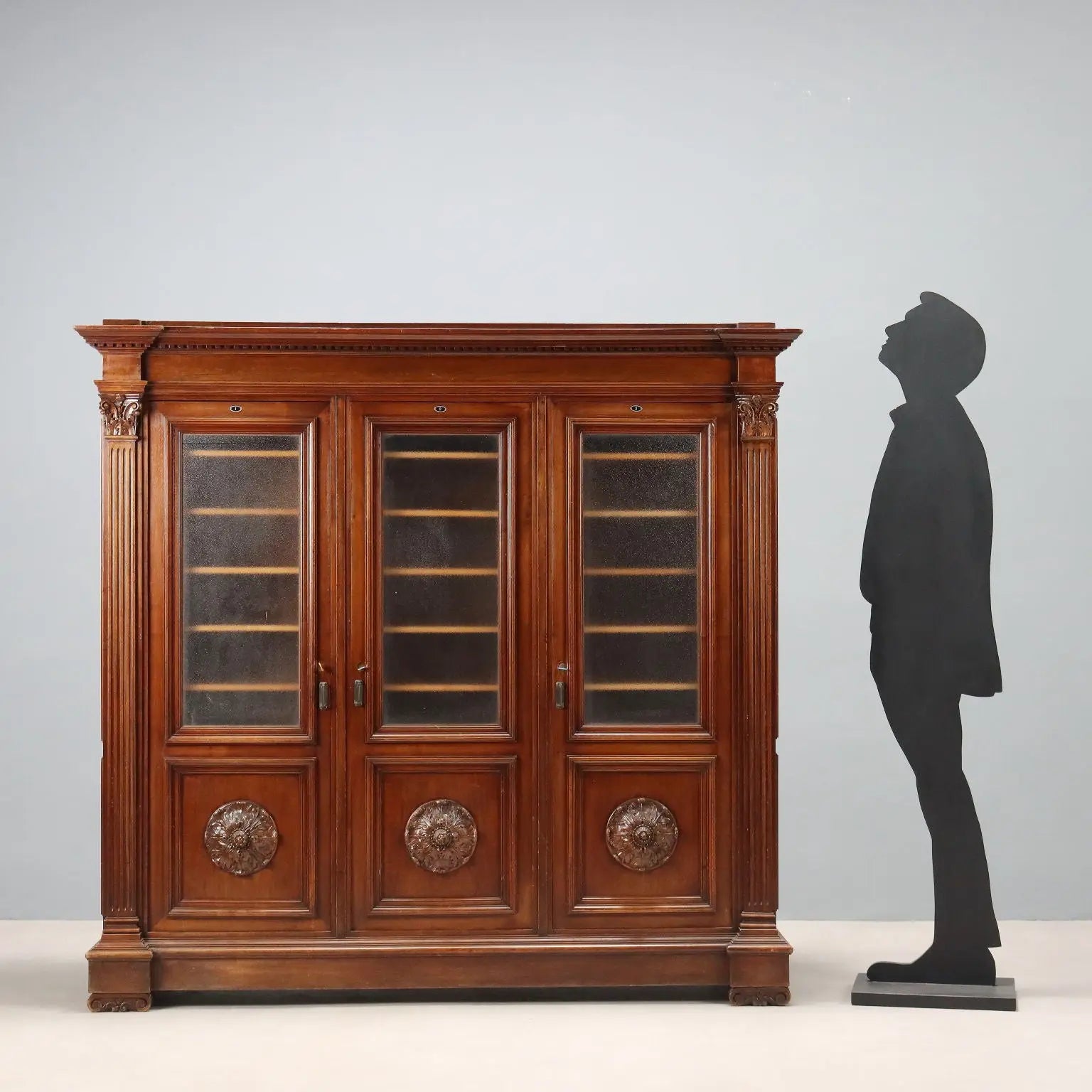 Antique Bookcase Neo-Renaissance Style Walnut Italy XX Century