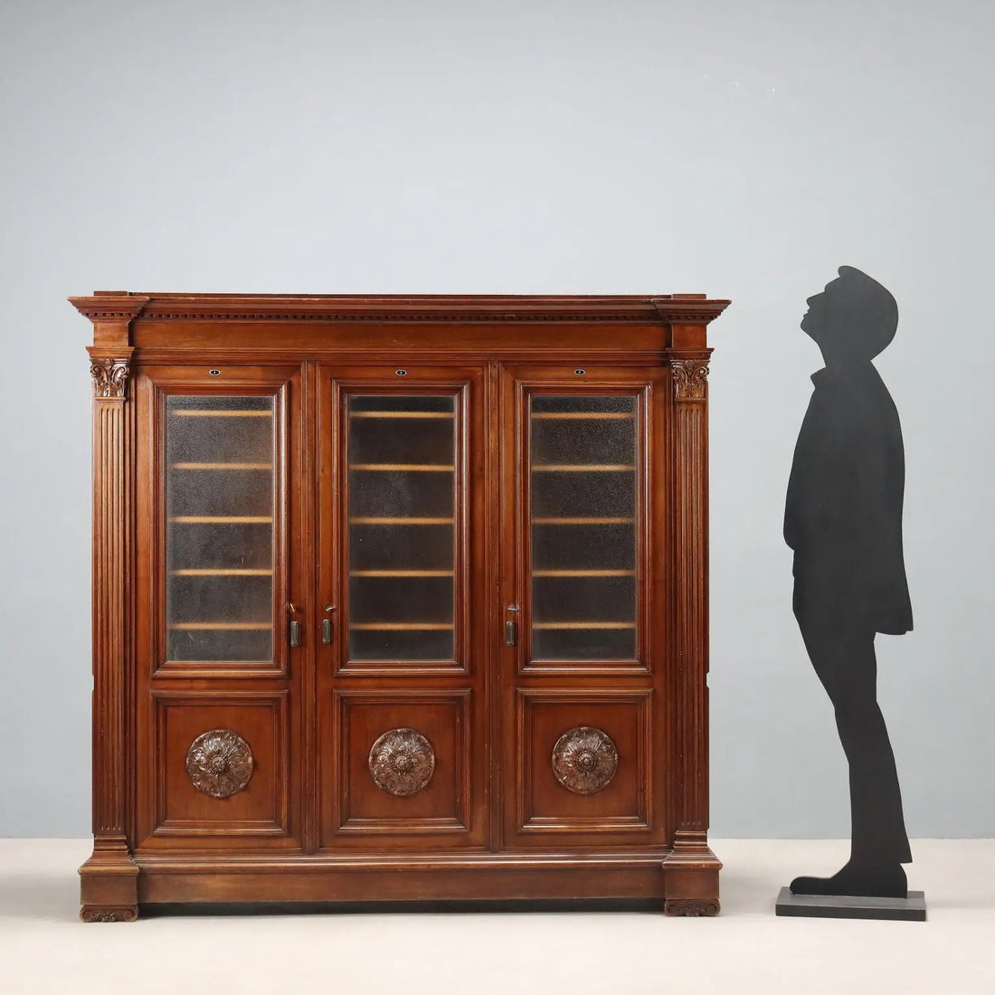 Antique Bookcase Neo-Renaissance Style Walnut Italy XX Century