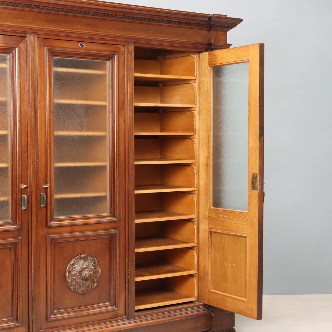 Antique Bookcase Neo-Renaissance Style Walnut Italy XX Century