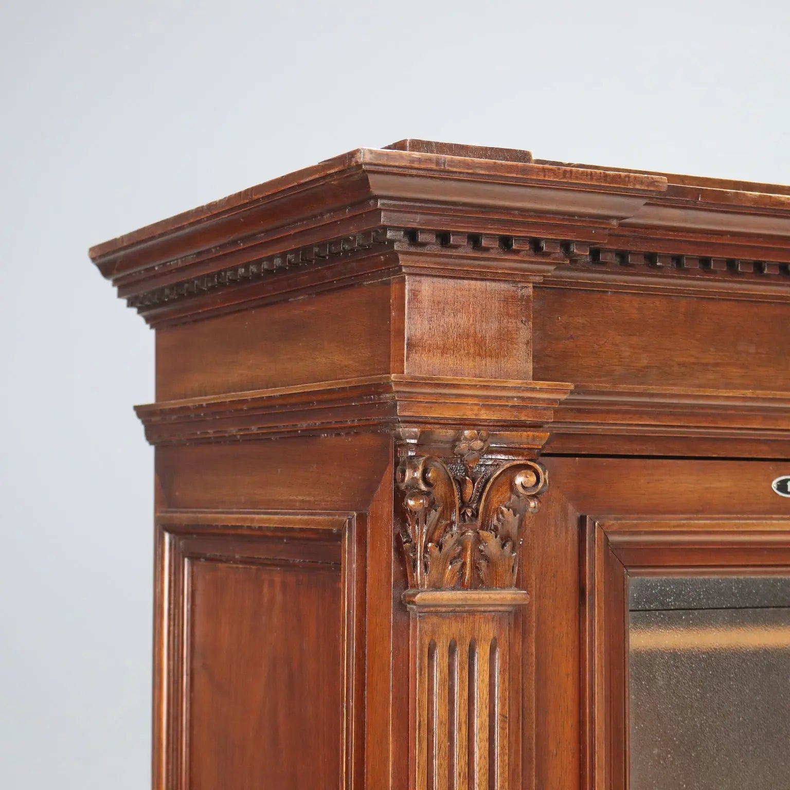 Antique Bookcase Neo-Renaissance Style Walnut Italy XX Century