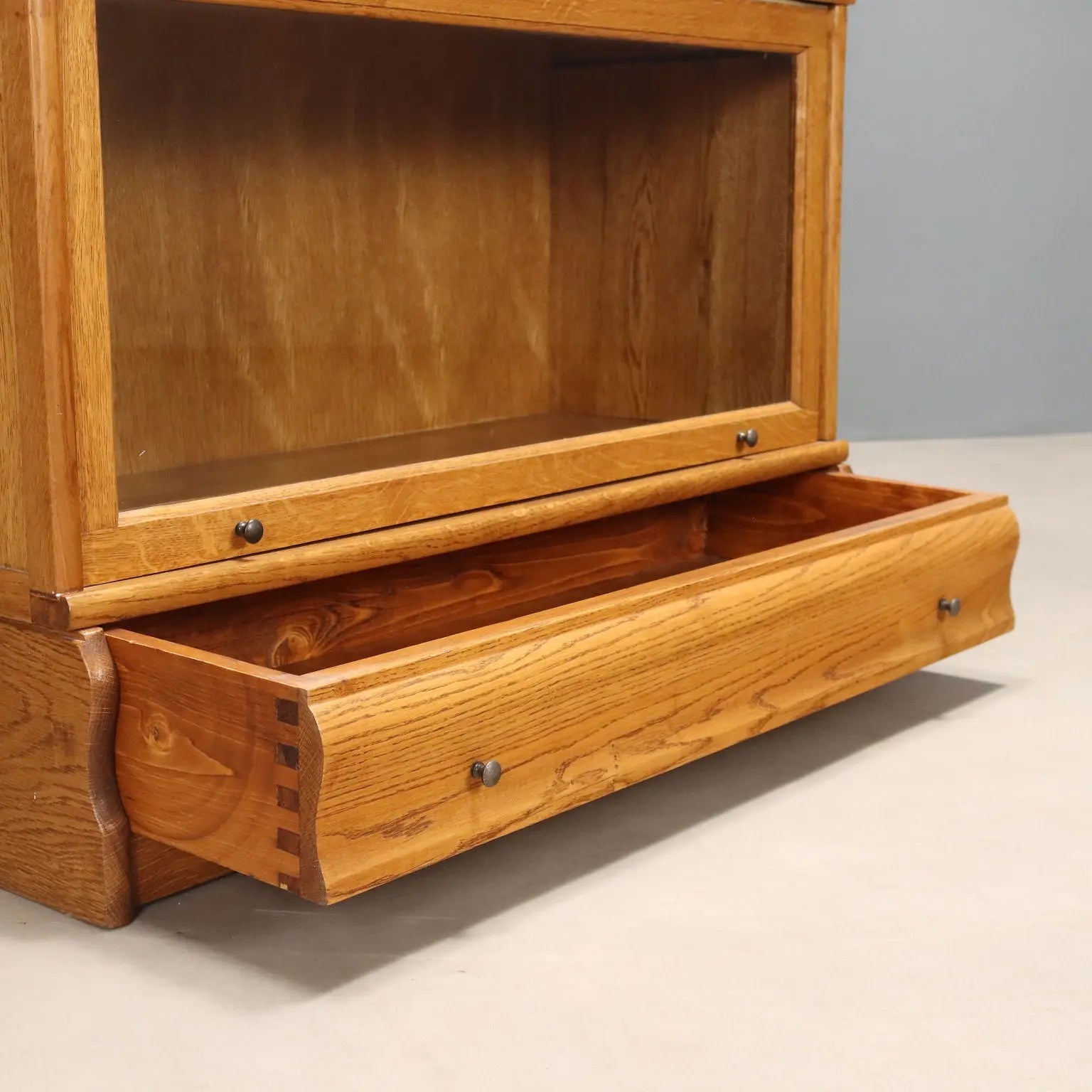 Antique Barrister Bookcase Oak Metal United Kingdom XX Century