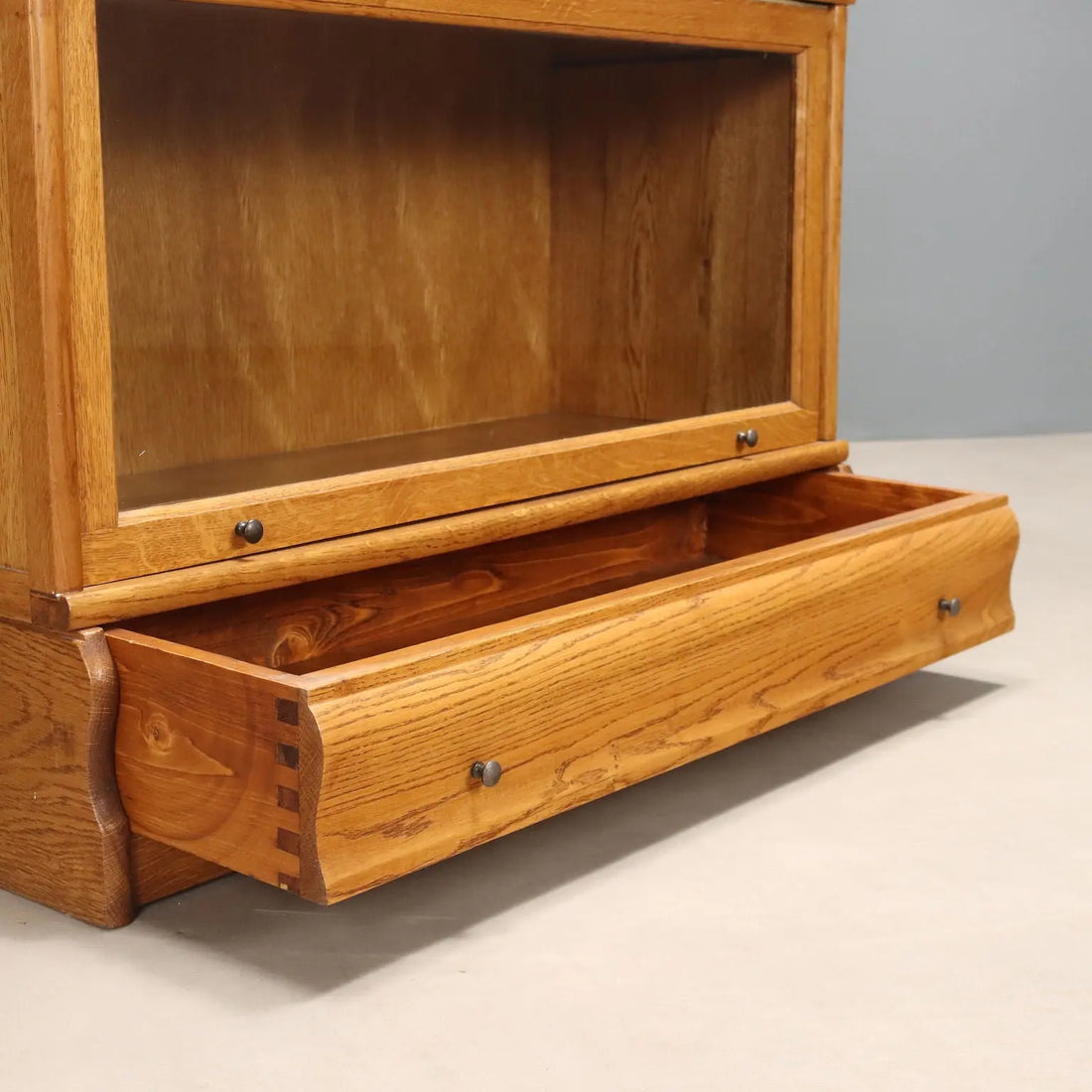 Antique Barrister Bookcase Oak Metal United Kingdom XX Century