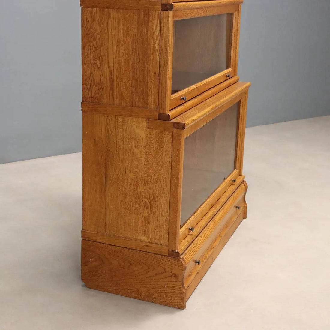 Antique Barrister Bookcase Oak Metal United Kingdom XX Century