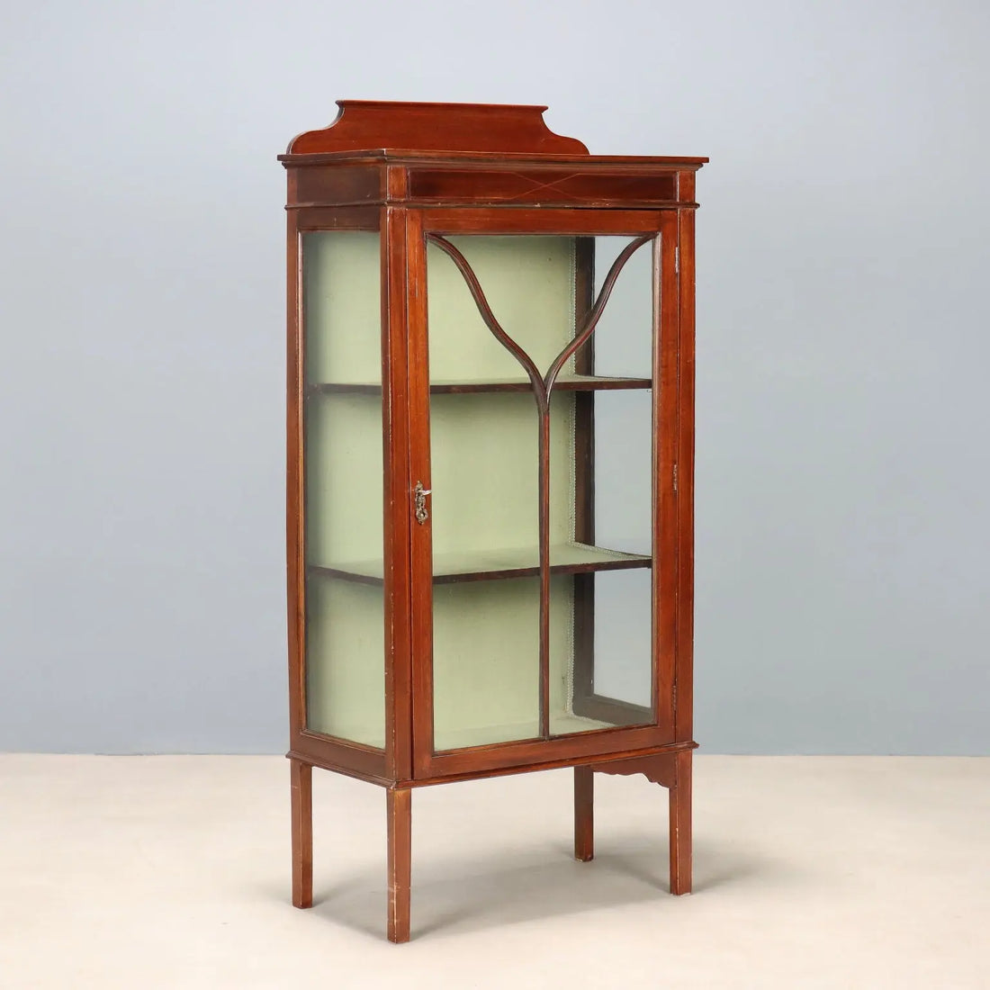 Antique Display Cabinet Art Nouveau Maple Italy XX Century
