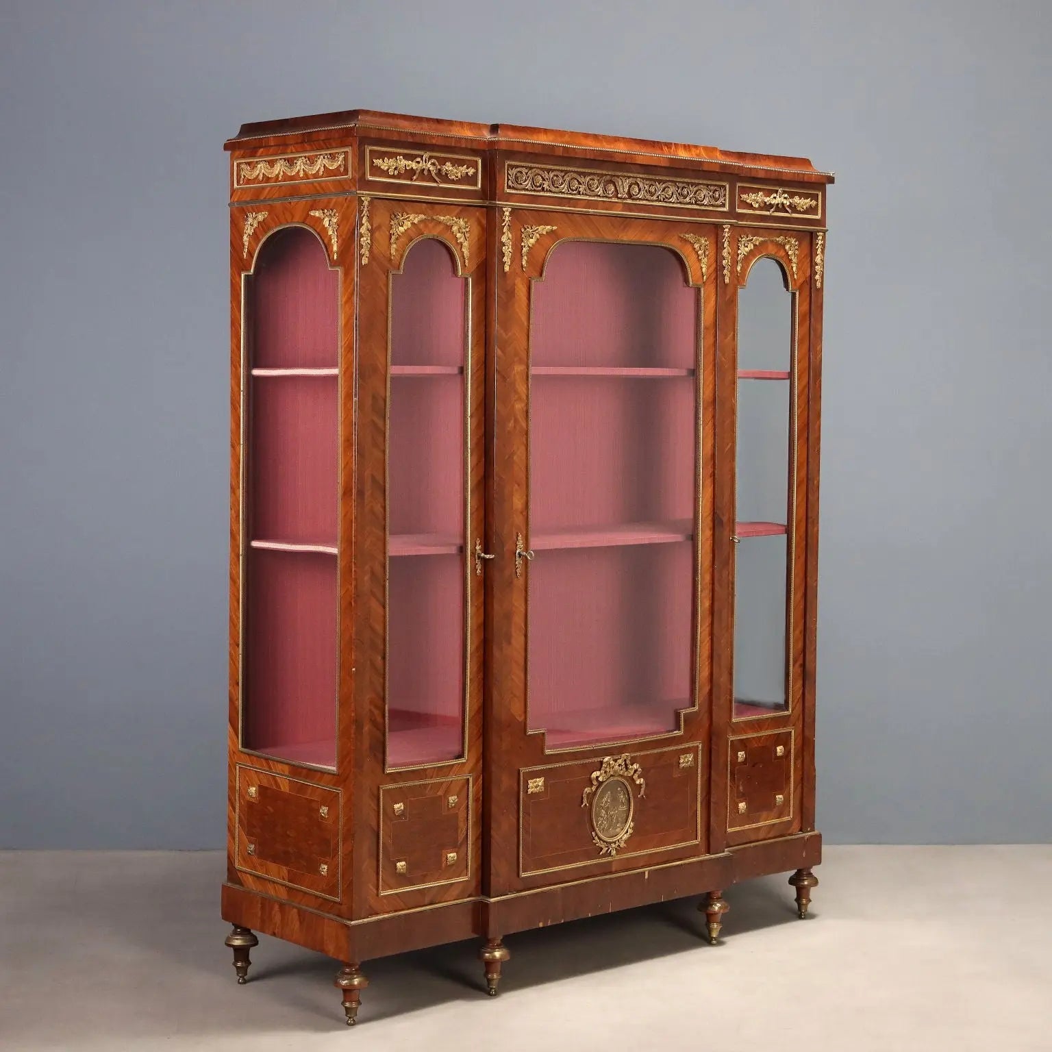 Antique Bookcase Bois de Violette Bronze XIX Century