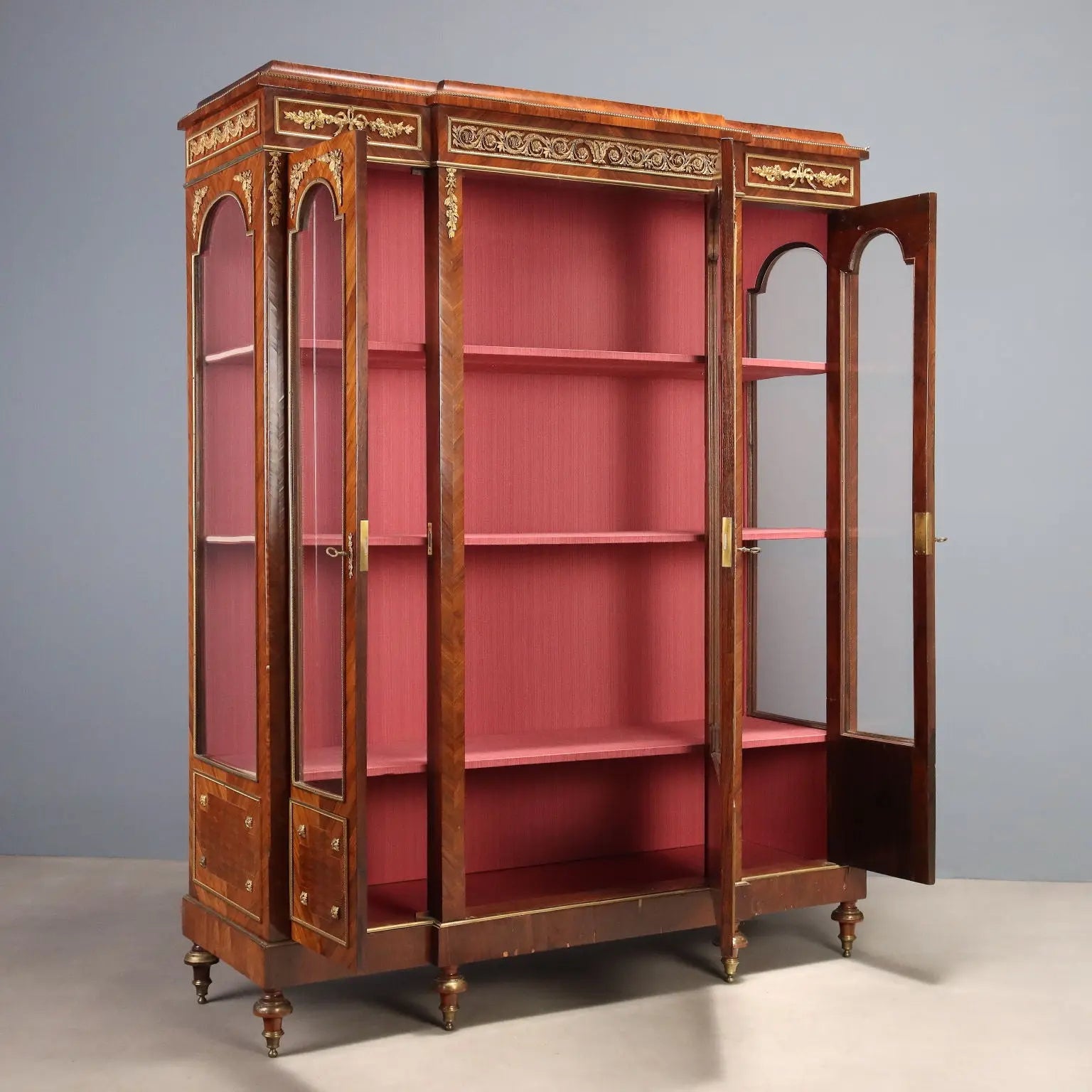 Antique Bookcase Bois de Violette Bronze XIX Century