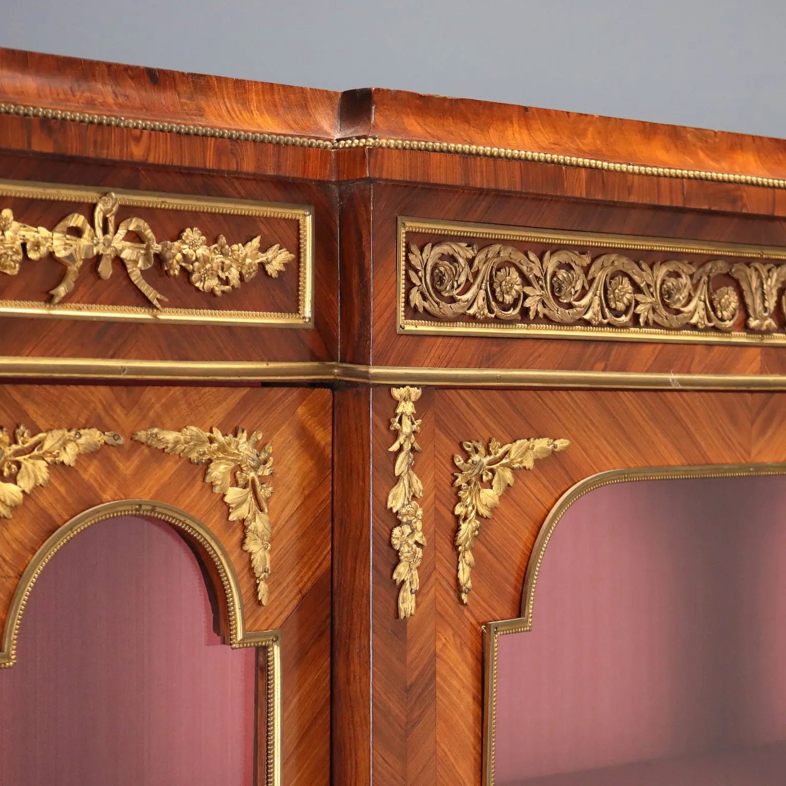 Antique Bookcase Bois de Violette Bronze XIX Century