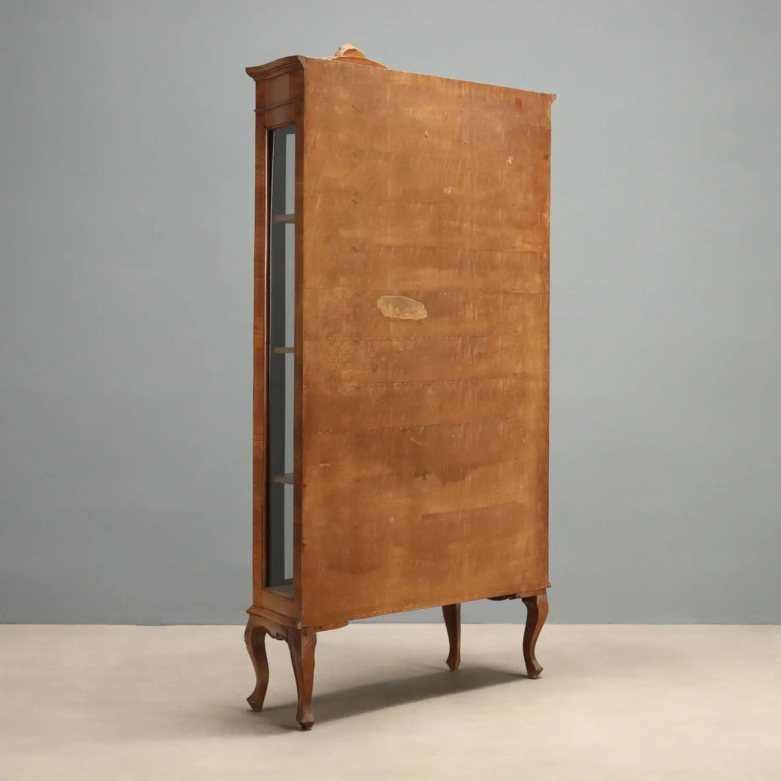 Antique Showcase Baroque Style Walnut Glass Italy XX Century
