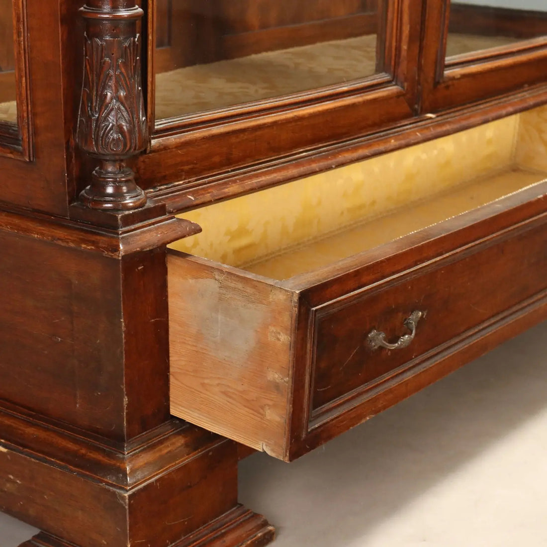 Italian Walnut Display Cabinet Late 19th Century