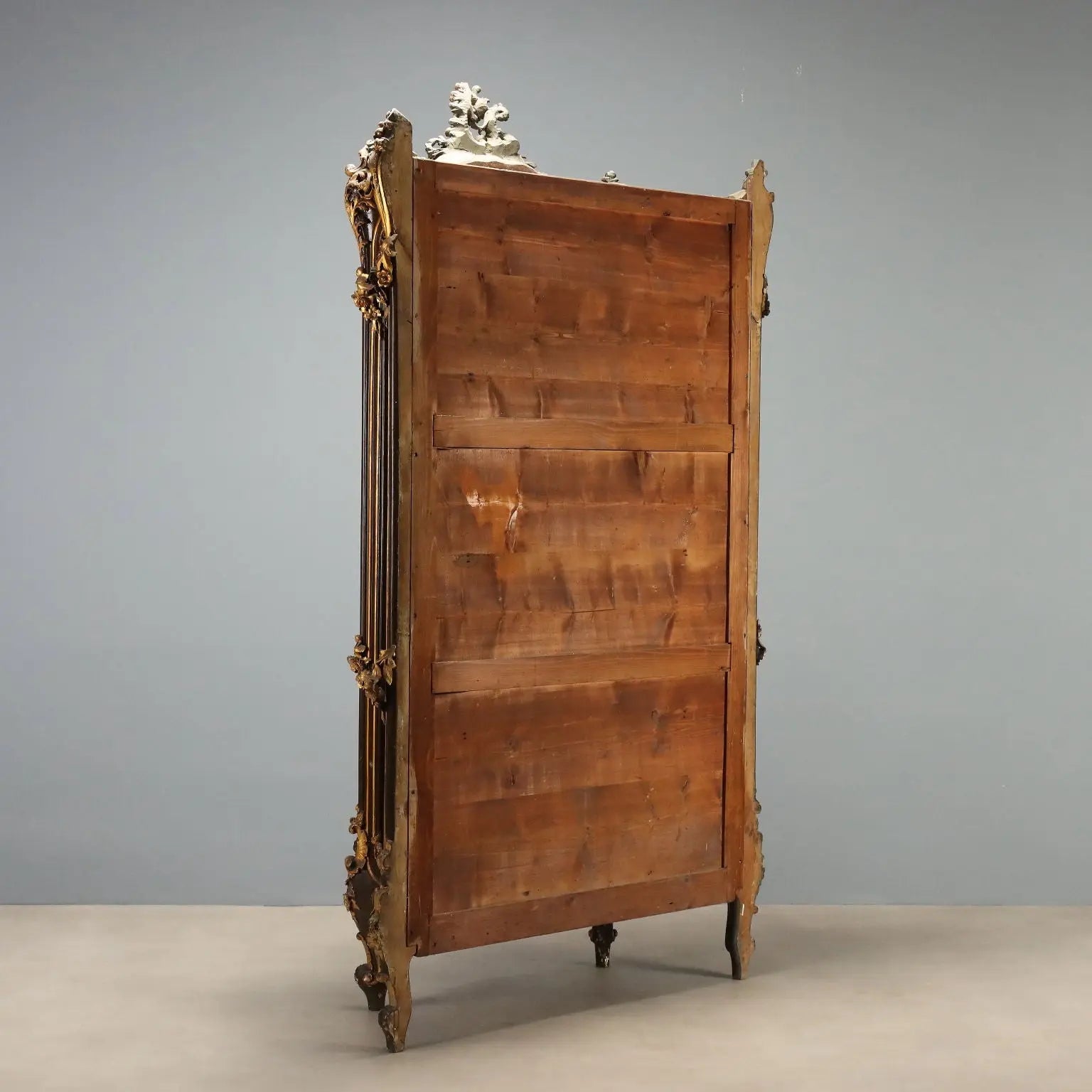 Antique Baroque Showcase Carved Wood Italy XIX Century